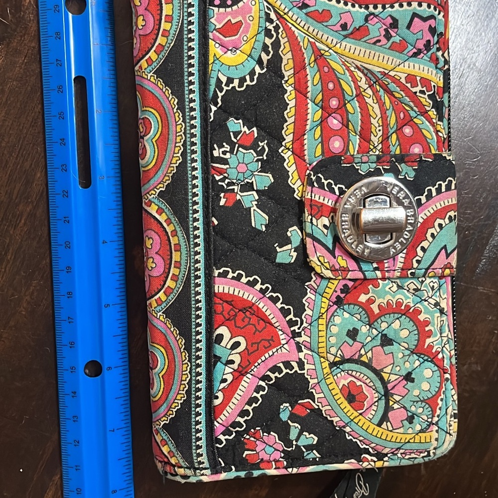 Vera Bradley Black and Red Phone Case with Paisley Design